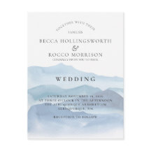 ブルーウォーターカラー結婚式招待状RSVPウェブサイト