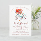 ブルーウォーターカラー自転車フローラブライダルシャワー 招待状 (スタンド正面)