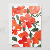 ブルーウォーターカラー自転車フローラブライダルシャワー 招待状 (裏面)