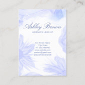 ブルーウォーターカラー花ジュエリーイヤリングディスプレイ 名刺 (裏面)