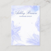 ブルーウォーターカラー花ジュエリーイヤリングディスプレイ 名刺 (正面)