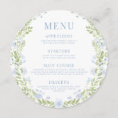 ブルーウォーターカラー花丸メニューカードプレート メニュー (正面)