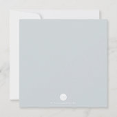 ブルーウォーターカラー花模様エンジェルウィングスベビーシャワー 招待状 (裏面)