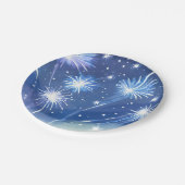 ブルーウォーターカラー花火 | 大晦日パーティー ペーパープレート (アングル)