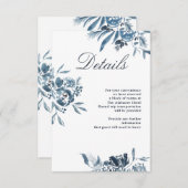ブルーウォーターカラー花結婚の詳細 エンクロージャーカード (正面/裏面)