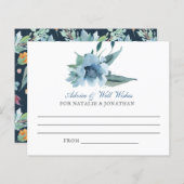 ブルーウォーターカラー花花結婚式レセプションアドバイス (正面/裏面)