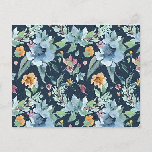 ブルーウォーターカラー花花結婚式レセプションアドバイス (裏面)