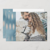 ブルーウォーターカラー虹彩写真クリスマスカード シーズンカード (正面/裏面)