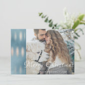 ブルーウォーターカラー虹彩写真クリスマスカード シーズンカード (スタンド正面)