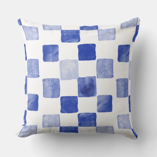 ブルーウォーターカラー装飾用クッション クッション (正面)