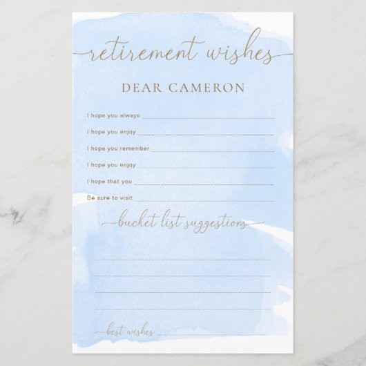 ブルーウォーターカラー退職願い (正面)