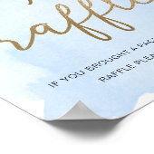 ブルーウォーターカラー金ゴールドおむつラッフル ポスター (角)