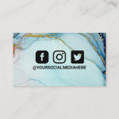 ブルーウォーターカラー金ゴールド割引名刺 名刺 (裏面)