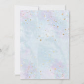 ブルーウォーターカラー金ゴールド誕生日任意の年齢招待状 招待状 (裏面)