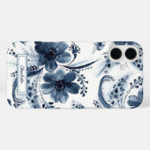 ブルーウォーターカラー開花フローラ Case-Mate iPhoneケース (裏面 (横))