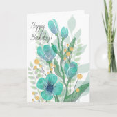 ブルーウォーターカラー開花事業ハッピーバースデー カード (正面)