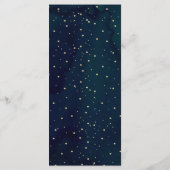 ブルーウォーターカラー雪の夜の冬の結婚式メニュー メニュー (裏面)