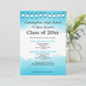ブルーウォーターカラー高校クラス懇親会テンプレート 招待状 (スタンド正面)