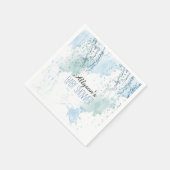 ブルーウォーターカラー（ばちゃばちゃ）跳ねる抽象芸術 スタンダードカクテルナプキン (角)