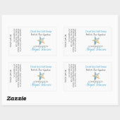 ブルーウォーターカラー&ヒトデビーチソープラベル 長方形シール (シート)