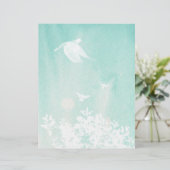 ブルーウォーターカラー&ホワイトドーブスクラップブック紙 (スタンド正面)