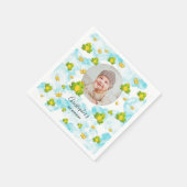 ブルーウォーターカラー（昆虫）オオカバマダラ、モナークカエルベビー写真 スタンダードカクテルナプキン (角)