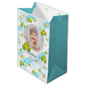 ブルーウォーターカラー（昆虫）オオカバマダラ、モナークカエルベビー写真 ミディアムペーパーバッグ (正面アングル)