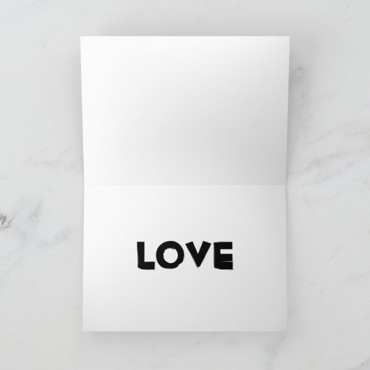 ブルーウォーターコ抽象芸術ハートロマンスバレンタインラブ シーズンカード (内部)