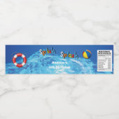 ブルーウォータースイミングプールパーティー ペットボトルラベル (シングルラベル)