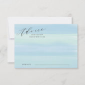 ブルーウォーターストライプカラーアドバイスカードベビーシャワー 招待状 (正面)