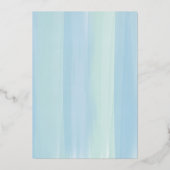 ブルーウォーターストライプカラー招待状ベビーシャワーフォイル 箔招待状 (裏面)