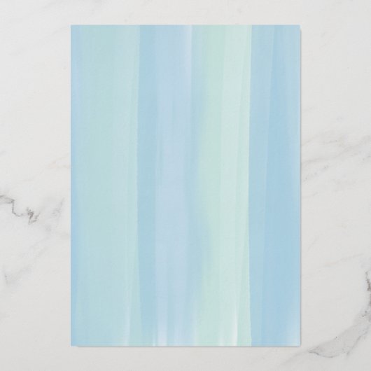 ブルーウォーターストライプカラー招待状ベビーシャワーフォイル 箔招待状 (裏面)