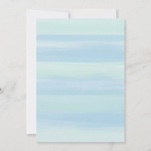 ブルーウォーターストライプカラー招待状 招待状 (裏面)