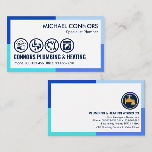 ブルーウォーターズフレーム配管 名刺 (正面/裏面)