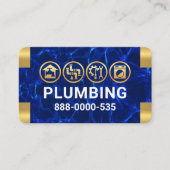 ブルーウォーターズ金ゴールド配管コーナー 名刺 (正面)