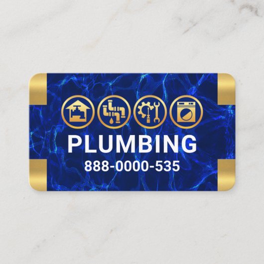 ブルーウォーターズ金ゴールド配管コーナー 名刺 (正面)