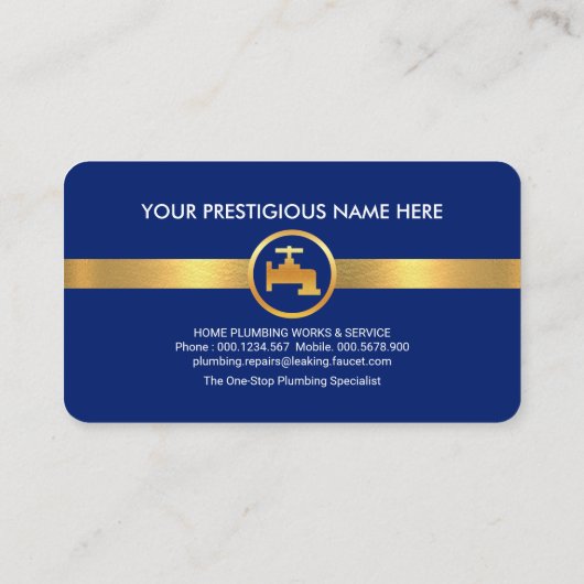 ブルーウォーターズ金ゴールド配管コーナー 名刺 (裏面)