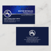 ブルーウォータードロップシルバー水栓配管業者 名刺 (正面/裏面)