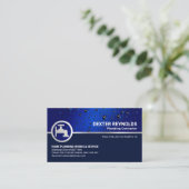 ブルーウォータードロップシルバー水栓配管業者 名刺 (スタンド正面)