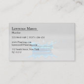 ブルーウォータードロップスプラッシュ – 給排水衛生設備 – 名刺 (裏面)