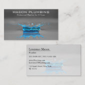 ブルーウォータードロップスプラッシュ – 給排水衛生設備 – 名刺 (正面/裏面)