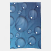 ブルーウォータードロップテクスチャ キッチンタオル (縦)
