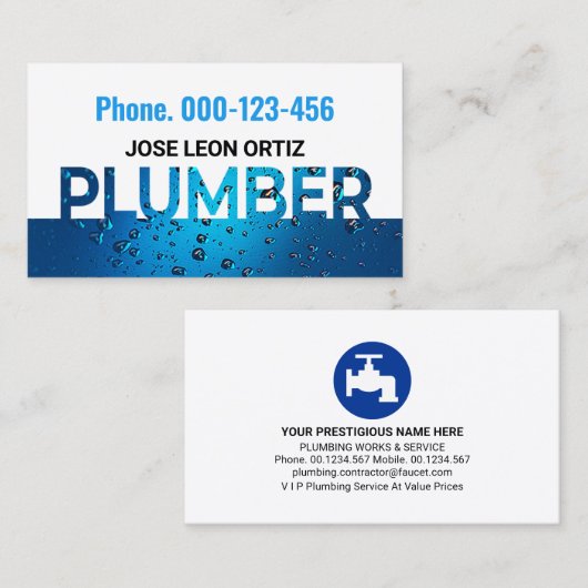 ブルーウォータードロッププラムシグネージ 名刺 (正面/裏面)
