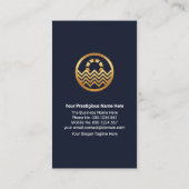 ブルーウォータードロップレイヤ金ゴールドタブスイミングプール 名刺 (裏面)