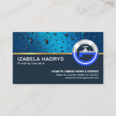 ブルーウォータードロップ特殊な水栓のロゴ 名刺