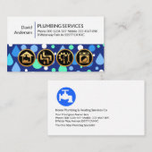 ブルーウォータードロップ配管工事業者 名刺 (正面/裏面)