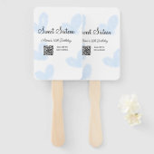 ブルーウォーターハートQRSweet sixteen誕生日 ハンドファン (正面&裏面)