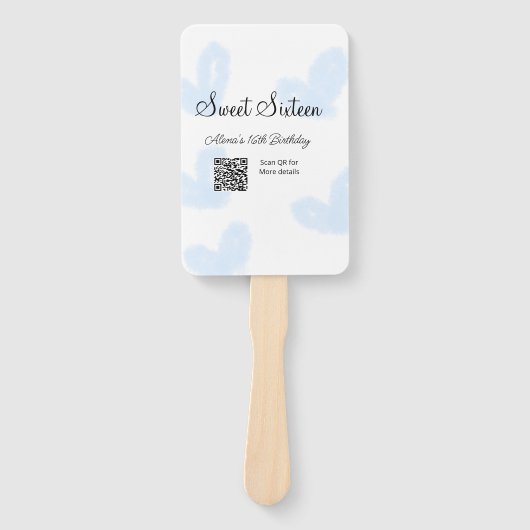 ブルーウォーターハートQRSweet sixteen誕生日 ハンドファン (正面)