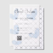 ブルーウォーターハートQRSweet sixteen誕生日 ベラム紙招待状 (オフセット (招待状))