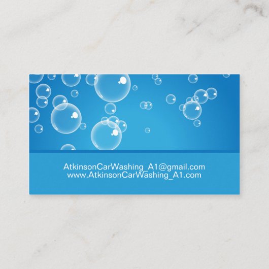 ブルーウォーターバブルの詳細な洗車方法 名刺 (裏面)